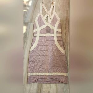 Arden B size s rose gold bandage dress